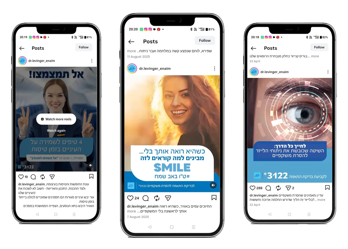 Dr. Levinger: Campaigns: Social and digital campaigns across Meta, TikTok, Google, and more.